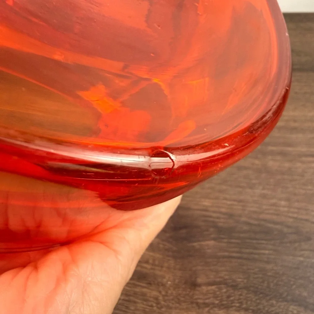 Greenwich Flint-Craft 1224-S Orange Glass Pitcher Tom Connally Vintage GFC